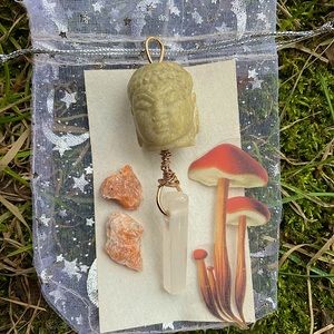 Yellow Jasper & Satin Spar 14k Gold Filled Handmade Charm